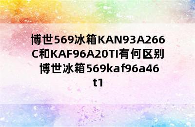 博世569冰箱KAN93A266C和KAF96A20TI有何区别 博世冰箱569kaf96a46t1